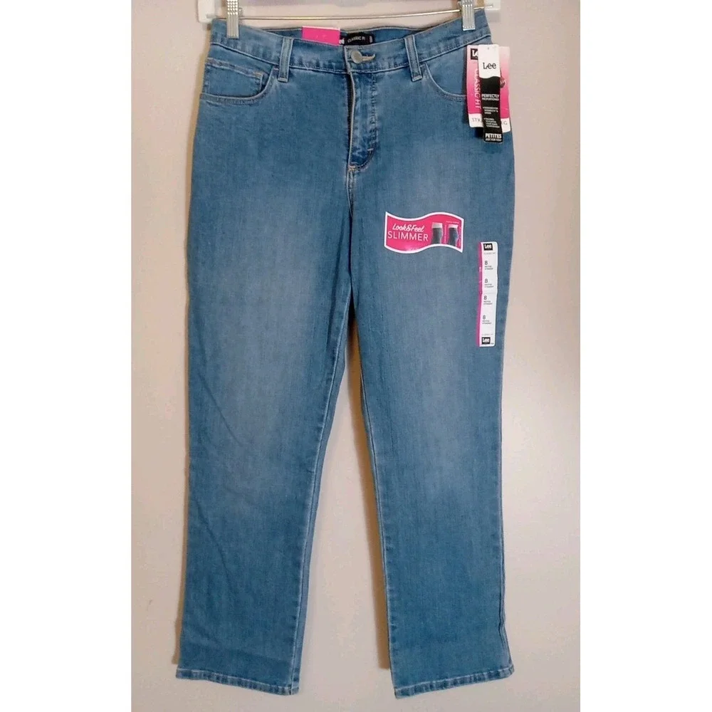 Lee Classic Fit Women Petite‎ Straightleg Slimming  Denim Jeans Size 8P 30x29